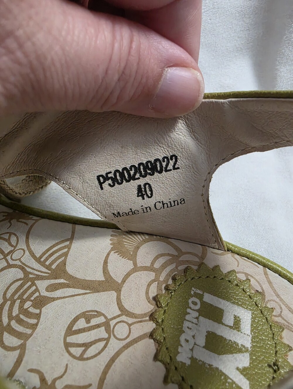 Fly London Women's Size 40 EUR US Size 9 Green Ylfa Wedge Tie Up Sandals Leather - Picture 8 of 9